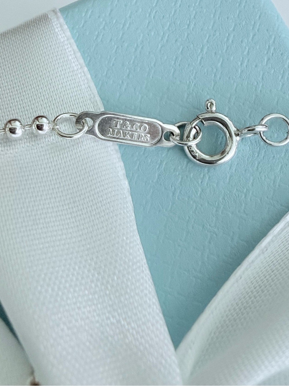 24” Tiffany & Co. Makers Beaded Chain Necklace - Picture 4 of 9